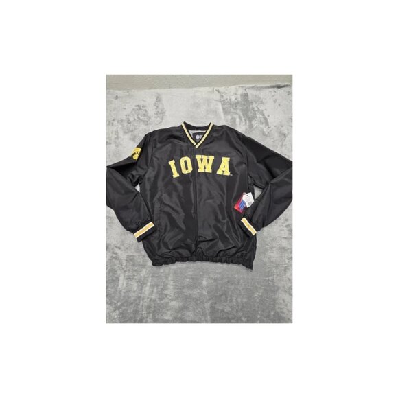 NWT Iowa Hawkeyes Collegiate Windbreaker Mens Large Black (Licensed Product) - Picture 1 of 16